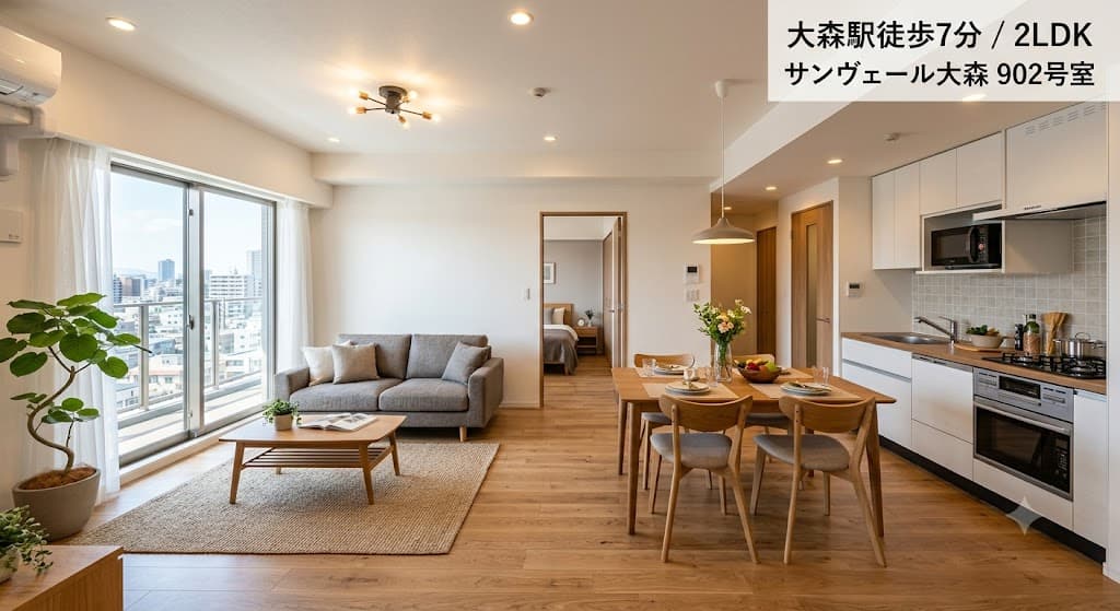 大森駅徒歩7分 2LDK サンヴェール大森902