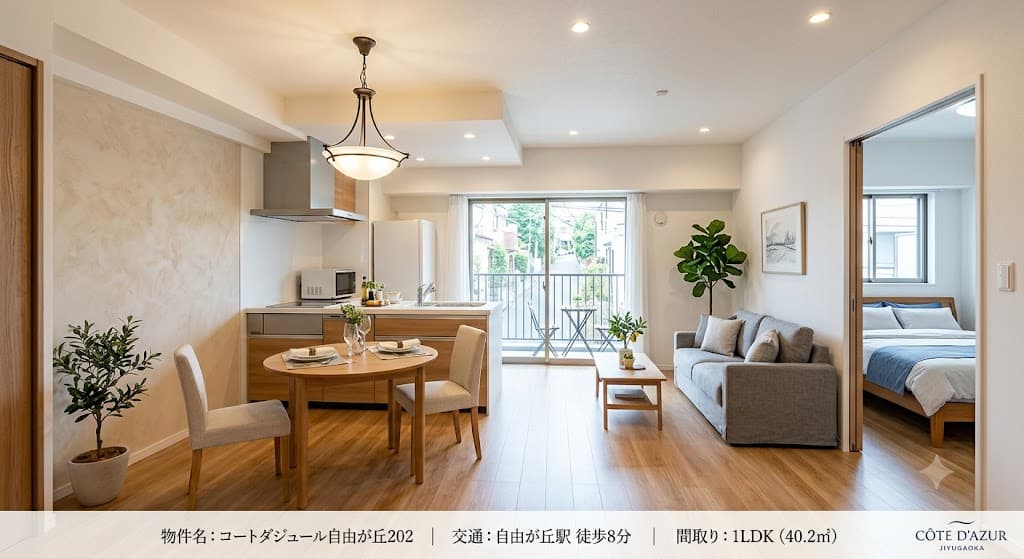 自由が丘駅徒歩8分 1LDK コートダジュール自由が丘202